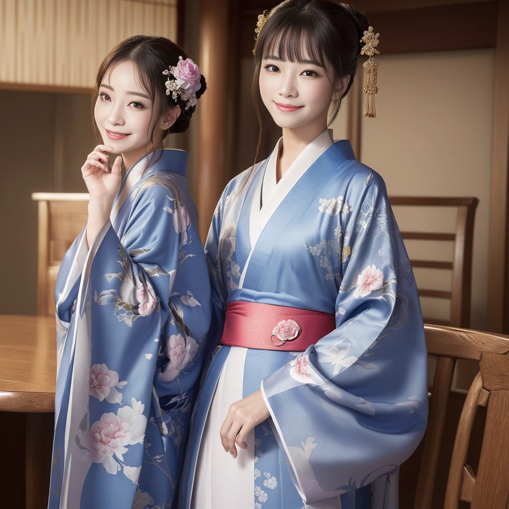 ((Highest quality, Tabletop, Ultra-high resolution、The most complex and detailed depiction))、1 female、Wear a luxurious kimono、(((sad、sad笑顔、A fleeting smile、sad表情、sad、Just like you&#39;I am going to cry)))、(Japanese style Elegant kimono、Graceful posture、Standing Elegantly)、Elegant kimono、Photographed from the waist up、(((look at me、The perfect gas chamber、look at me perfectly)))、Detailed face、Perfect glossy lips、Perfect Anatomy、Elegant hairstyle、She wears elegant hairpins.、Seductive makeup、Detailed face、Perfect Face、Fair skin、Perfect Shiny Skin and Hair、The background is an elegant Japanese-style room、Big and ample breasts、fluffy kimono、My chest is open、Very good、Exposed thighs、Bold thighs、(The most moody and romantic warm lighting:1.2)、Super high-definition glowing Fair skin、the most Detailed face、Ultra high definition Detailed face、Ultra HD Hair、Ultra-high definition sparkling eyes、Beautiful face with great detail