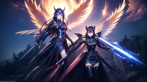 anime anime wallpapers with a girl with wings and a helmet, fate grand order, popular isekai anime, anime style like fate/stay n...