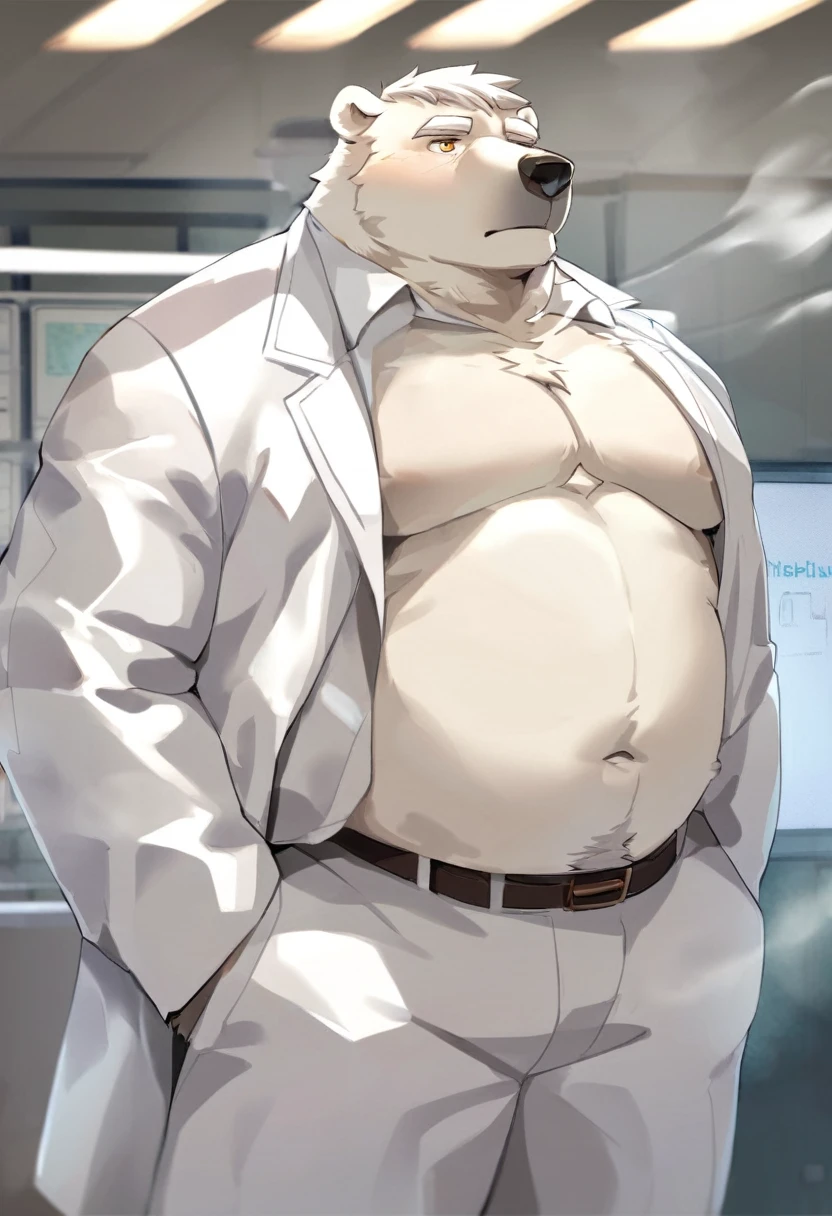 Polar bear，personification，Mature male，Strong Man，White hair - SeaArt AI