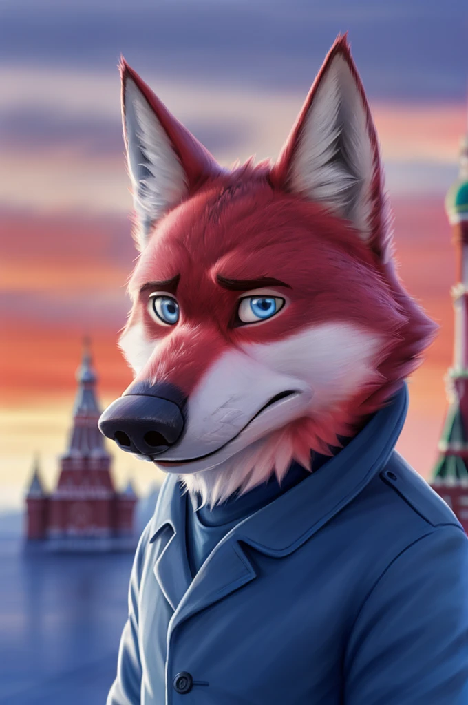 Ivan Wolfbach (Moscow),high,Beautiful,slim,24 years,wolf, red fur,high Beautiful wolf, 24 years,(red body:1.3),beautiful blue eyes,Moscow россия, dressed,form, civil aviation pilot,shirt, captain&#39;s shoulder straps,, captain&#39;s cap, black tie, trousers,canine, wolf, detailed fur, male, antro, paw pads, finger claws, at viewer, 5 fingers, paws, 5 fingers,day,digital photography, soft focus,good mood,photorealism, realistic, photorealistic,digital style,from close walks around the city, Very close to the camera, digital photography, smile positive, good,mood, белая shirt, epaulets shoulder straps cadet flight school, 
masterpiece, Best quality, ultra realistic, 8 k)