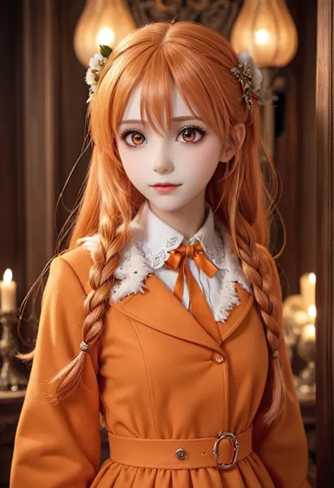 cute loli elf,(((little ,tiny little body,little))),(((6 years old))),((anime elf  with extremely cute and beautiful orange hair...