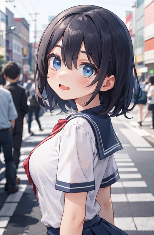 incredibily detailed, absurderes, ultra-highres, ultra detali, best qualityer,
1 girl, standing alone, beautiful hands, perfect hands,
break,
(wearing school uniform),
suprised, gaping mouth, wavy mouth,
cute pose, cowboy shot,
break,
苗条, kawaii, perfect symmetrical face, ultra cute girl, ultra cute face, ultra detailed eyes, ultra detailed hair, ultra cute, ultra beautiful,
from Canon EOS, SIGMA Art Lens 35mm F1.4, Shutter speed ISO 200 2000,
em harajuku, shibuya, Tokyo, Street, crowd, urban landscape,
medium breasts, (neckleace:-1),
break,
(cabelo roxo, blue colored eyes), hair between the eyes