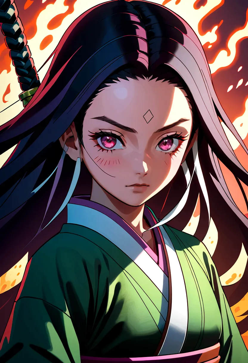 demon slayer, kamado nezuko, (extremely detailed cg unity 8k wallpaper), the most beautiful works of art in the world,