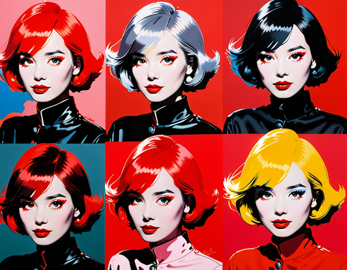 écarlate、rouge、rouge、Penser la couleur、vermillon、Couleur Toki、madder rouge、rouge、rouge銅色、被écarlate　（Style Andy Warhol）