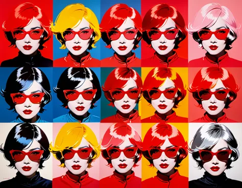 Scarlet、red、red、Thinking Color、vermilion、Toki color、madder red、Rouge、red銅色、被Scarlet　（Andy Warhol style）