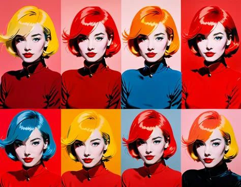Scarlet、red、red、Thinking Color、vermilion、Toki color、madder red、Rouge、red銅色、被Scarlet　（Andy Warhol style）