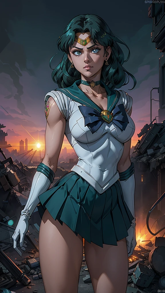 (La melhor qualidade,Uma alta resolução,ultra-detalhado,real),Selena Gomez ,(Cyberpunk arruinou o fundo das ruínas da masmorra :1.4 ), (Uniformes de marinheira Sailor Moon senshi:1.4), cabelo verde escuro, Cabelo medio, Saia Suplicante, (luvas de cotovelo brancas:1.1), jóia, Peito médio, fundo dinâmico, Postura dinâmica,8K mais detalhado.motor irreal:1.4,alta definição,La melhor qualidade:1.4, fotorrealista:1.4, textura da pele:1.4, obra de arte:1.8,obra de arte, melhor qualidade,objeto Objeto],(Cidade apocalíptica destruída:1.7), gargantilha, (Luva branca:1.4), gargantilha verde, Cotovelos, jóia,(Fundo do pôr do sol:1.4),(lua marinheiro Netuno:1.4),(pose de vaqueiro :1.4), (Olhos lindos :1.4), ,( Ciberpunk 2.1), (estilo kawaii :1.4), ,(Cyberpunk arruinou o fundo das ruínas da masmorra :1.4 ), (iluminação cinematográfica :1.4), (anatomia perfeita V2.1), (Olhando para o visualizador:1.25), (Selena Gomez :1.4), (Selena Gomez V2.1), (neon cyberpunk V2.1), (elevador de saiaed by itself: 1.1), (elevador de saia: 1.3), (mostrando calcinha branca: 1.3), (Ultra detalhado V2.1), (Ultra detalhado :1.4), (Ualta definição 32k),( rosto detalhado V2.1) 