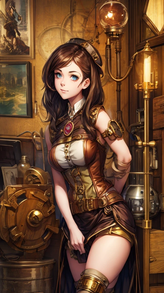 Cute teen girl steampunk style