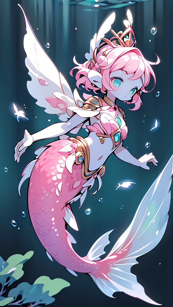 Mermaid，Mermaid，Mermaid Girl，Mermaid Tail，Bodysuit style，Scale style，Underwater background，Underwater background，Seabed background，Coral shells background，Background in sea water，Pink scales，Pink，fine，With fins on the bodye，Girl with fish tail，pink，Pink scales，cute，cute，cute，crown，Armor，Armor，pink，Pink scales，Close-up above the waist镜头，cute，beauty，Close-up above the waist镜头，Close-up above the waist，Upper body close-up，Giant fish tail