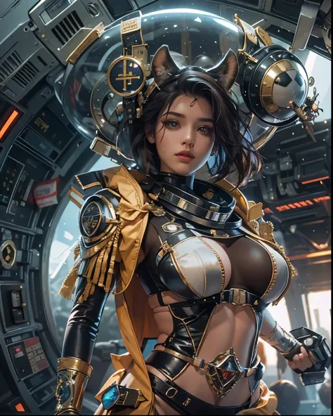 Masterpiece Galaxy female sexual lovely fullbody The_Manned_Maneuvering_Unit (MMU) outfits astronaut girl, propulsion jet-pack m...