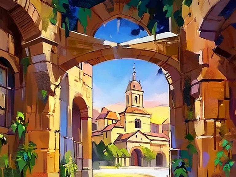 (Fundo),(regra dos terços),(ilustração realista:1.3). nascer do sol. Fora da igreja gótica, no meio de uma cidade do Velho Mundo. Obra de arte, melhor qualidade(altamente detalhado:1.2),(rosto e olhos detalhados:1.2), profundidade de campo, Papel de parede 8k, iluminação natural, Sombras do Núcleo, Alto contraste, bokeh.