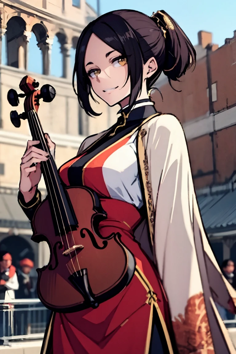 hui xiyi, dress, colosseum, violin, chinese clothes