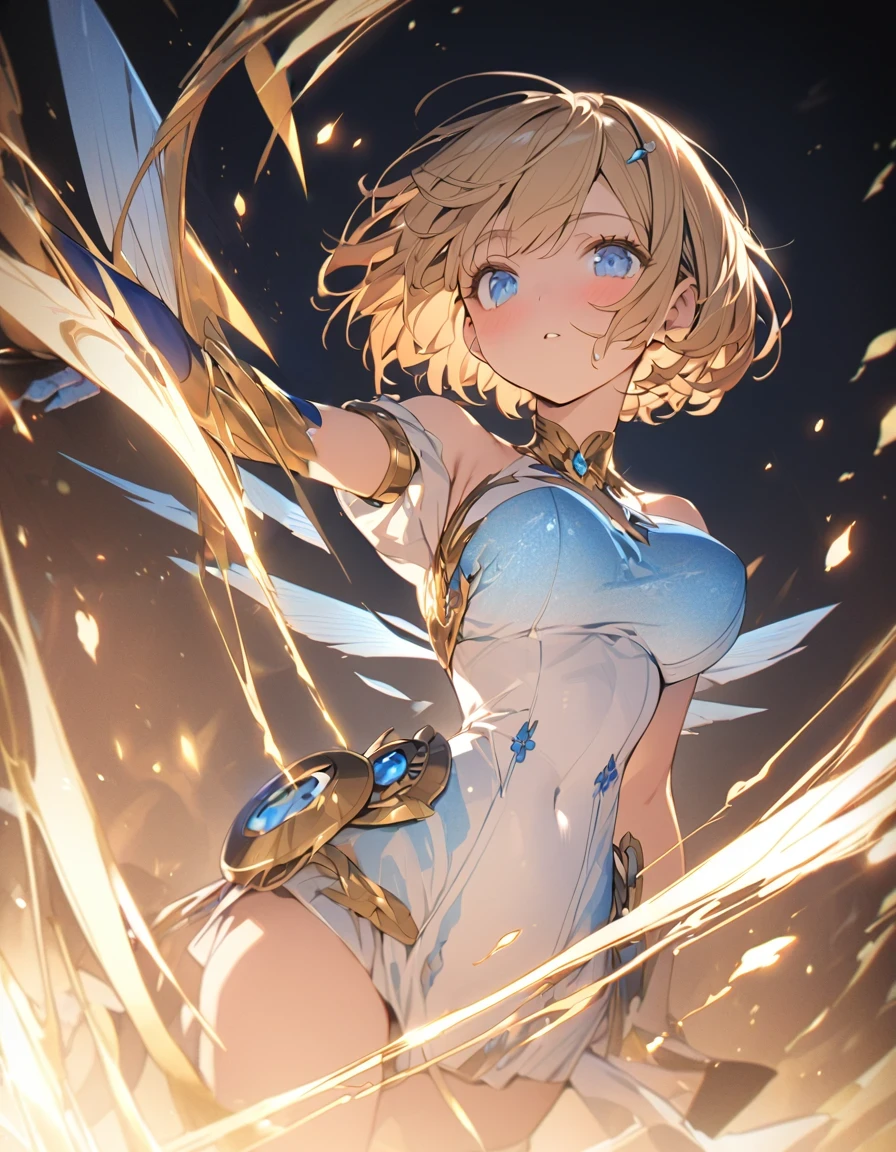 masterpiece　Golden Winged Girl　Golden flames all over 　Giant blue gauntlet

