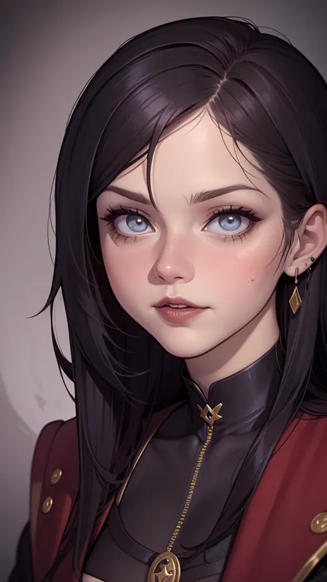 um closeup de uma mulher em um top preto e um sutiã preto, estilo de arte de charlie bowater, estilo charlie bowater, retrato de...