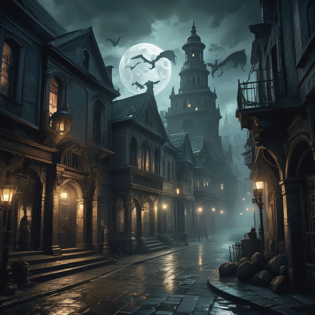 In the heart of the ancient city of Eldrath, where cobblestone streets twist like serpents and moonlight struggles to pierce the heavy fog, an air of unease hangs thick. By day, the city is a bustling hub of commerce and power, but by night, it transforms into a realm of shadows and secrets.

As the midnight bell tolls, a series of gruesome murders rocks the city, each more mysterious and brutal than the last. Whispers of a dark cult performing forbidden rituals spread like wildfire, and the once-safe streets are now prowled by sinister figures and nightmarish creatures.

Amidst this chaos, a determined investigator or a band of unlikely heroes must delve into the underbelly of Eldrath, navigating perilous alleyways, hidden passages, and cursed ruins. They must uncover the truth behind the murders and the dark forces at play, all while confronting their own fears and hidden pasts.

In a city where the night is alive with danger and intrigue, will they uncover the truth before the darkness consumes them all?"