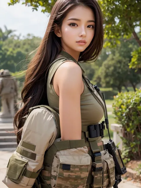 beautiful female soldier