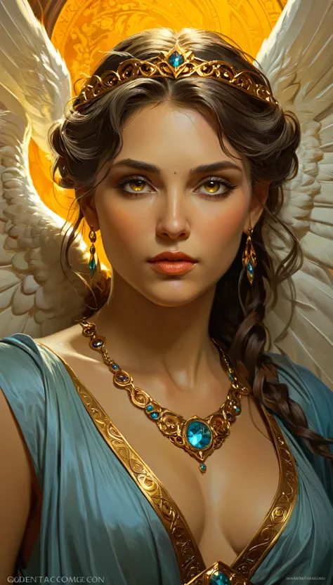 a beautiful angel, closeup portrait, intricate, elegant, extremely detailed, digital painting, art station, concept art, smooth,...