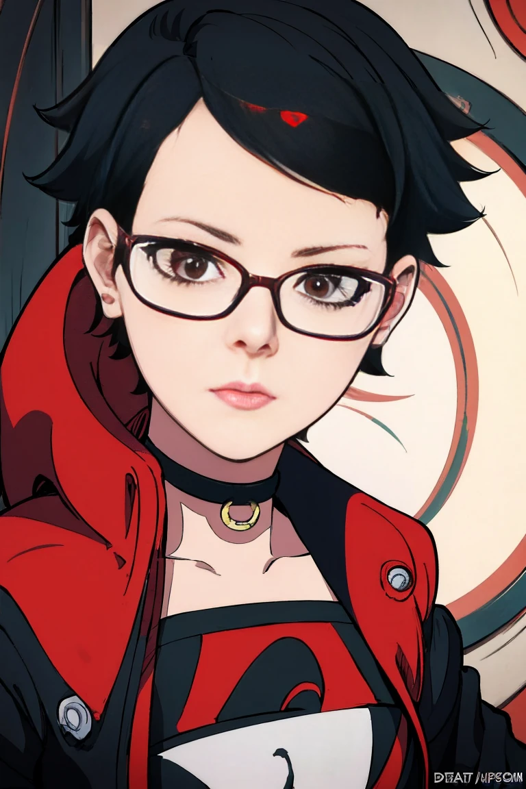 anime girl in a short dress and glasses with a red cape, persona 5 art style wlop, style artgerm, extremely detailed artgerm, ! dream artgerm, ig model | artgerm, female protagonist 👀 :8, realistic anime 3 d style, artgerm portrait, anime styled 3d, realistic anime artstyle((( same pose)))