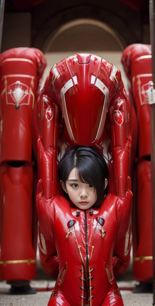 （8k、Raw photography、highest quality、masterpiece：1.2),(Black-haired、Very short hair:1.8),(Twin tails:1.2)、View Audience,Viewed from the front,erotic,白いskin,(wearing a red plug suit:1.9)、()、(Clothing that emphasizes the shape of your chest、Publish one&#39;skin:1.5)、(Big Breasts :1.4)、Slim figure、Ultra-high resolution,beautiful,beautiful fece,(one person、No background:1.9),whole bodyボディー,Japanese women,（Photorealistic：1.37）、Photon Mapping,reality、(Baby-faced and cute: 1.0)、(Cute Smile: 1.7)、(With a round face: 1.7)、Radio City、Physically Based Rendering、Depth of field rally background、photograph, (I can see your knees、High Leg、Thigh close-up:1.8),（:1.4）,whole body、Super quality, (Thick thighs:1.3) ((PAWG BODY:1.2)) (CLEAVAGE:1.2)