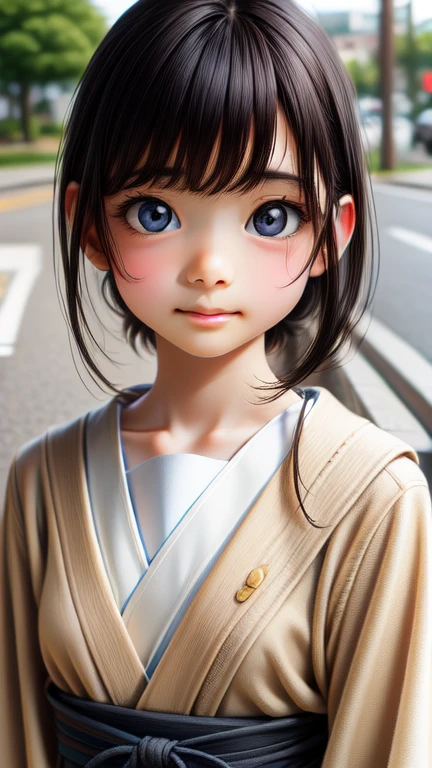 High resolution, Highest quality,  super high quality, Very detailed, 8K、、(masterpiece:1.2, Highest quality), (Realistic, photoRealistic:1.4), Beautiful illustrations, (Natural Side Lighting, Cinema Lighting), View your audience, whole body, 1 Girl, Japanese, high school girl, Perfect Face, Cute and symmetrical face, Shiny skin, Baby Face, (,Black Hair)black eye, Big eyes, Droopy eyes, 