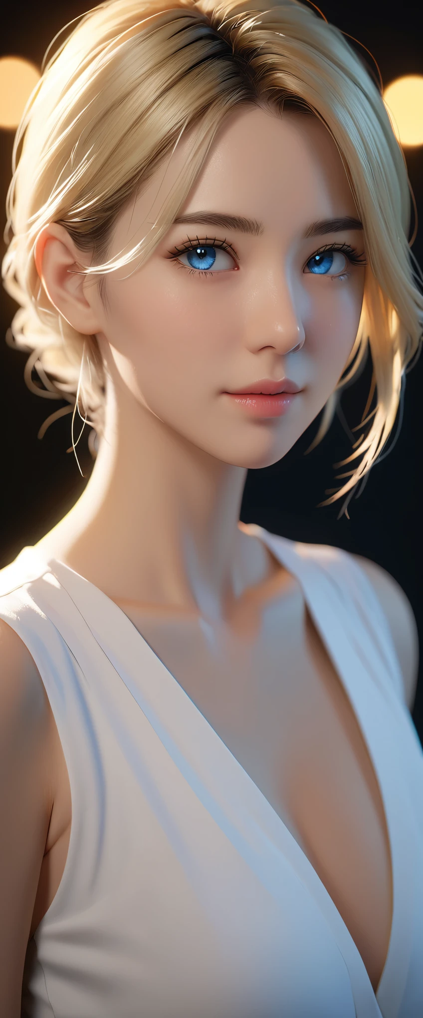 Meilleure qualité, chef-d&#39;œuvre, haute résolution, portrait, réel, yeux bleus, blond, , Résolution 8k, Haute qualitéCG, beau cg, Lumière douce, , réaliste, Éclairage bicolore, Éclairage latéral, (HD Skin:1.2), 8k超高清, Haute qualité, éclairage volumétrique, confesser, la photographie, 超haute résolution, 8k, bokeh, Faible profondeur de champ