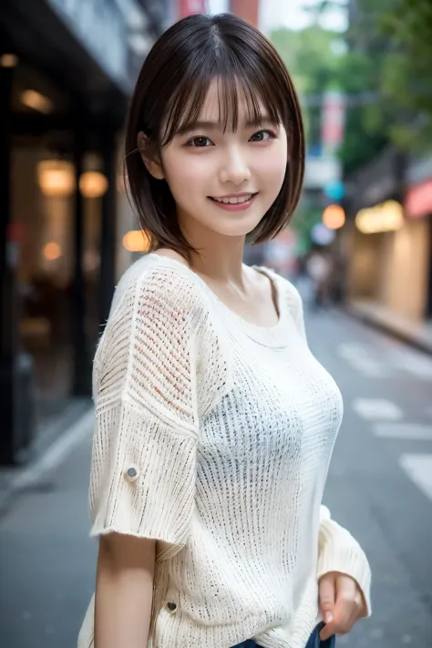 1 Girl, (Wearing a white summer sweater:1.2), Very beautiful Japanese idol portraits, 
(RAW Photos, Highest quality), (Realistic...