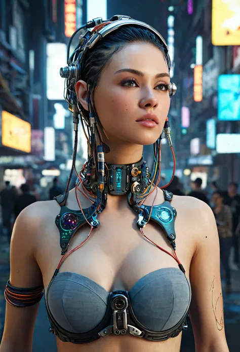 ((extremely delicate and beautiful cybernetic girl)), ((mechanical limblood vessels connected to tubeechanical vertebrae), ((mec...