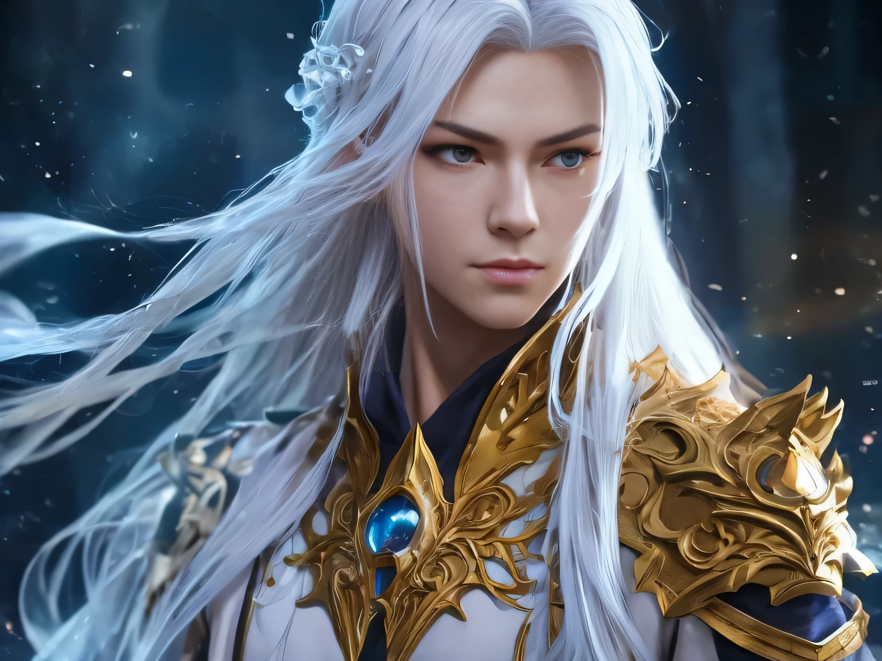 (Best Quality, 8K, Masterpiece, HDR, Soft Lighting, Picture Perfect, Realistic, Vivid), Male Humanoid Dragon (1.0), 1 Guy, Perfect Face, Super Detailed Photo of a Gorgeous Humanoid Dragon Man with Long White Hair, Side by Side lies a white dragon, Beautiful anime fantasy, background blur, anime fantasy, work in the style of Gouves, realism: 1.37, long white hair, plump lips, (Ultra high quality fantasy art), Masterpiece, male model, male character ultra high quality designs, detailed 8k anime art, realistic anime art, highest quality wallpapers, intricate ultra high quality accurate male characters faces, high quality designs and accurate physics (fantasy - ultra high quality art), dark fantasy style), masterpieces, super high quality quality characters, anime resolution - 8K, realistic anime art, wallpapers with the highest quality illustrations, ultra-high detail faces, high-quality design and accurate physics), color, depth of field, shadows, ray tracing, high-quality execution. -high quality and 8K resolution, (Accurate simulation of the interaction of light and materials)], [High-quality hair detail [Read more about beautiful and shiny white hair]], (Beautifully detailed hands [perfect fingers [Perfect nails]]], (perfect anatomy ( perfect proportions)))) [[Full-length]], [Perfect combination of colors (Accurate imitation of the interaction of light and material)], [art that conveys the meaning of the story](modified)