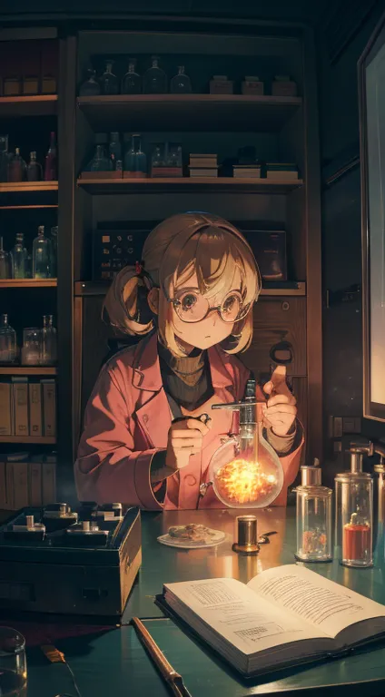 （Confused，Kilo，Super detailed）,Realist,Scientific research所,Chemical Experiment,Chemical Instruments,Working Scientist,cup,Bunse...