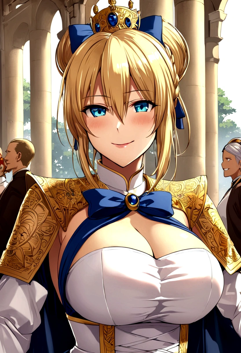 Saber big breasts Emperor public smile - SeaArt AI