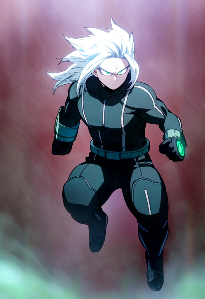 Screenshot anime boku no hero academia boy with long white hair one blue  eye and - SeaArt AI