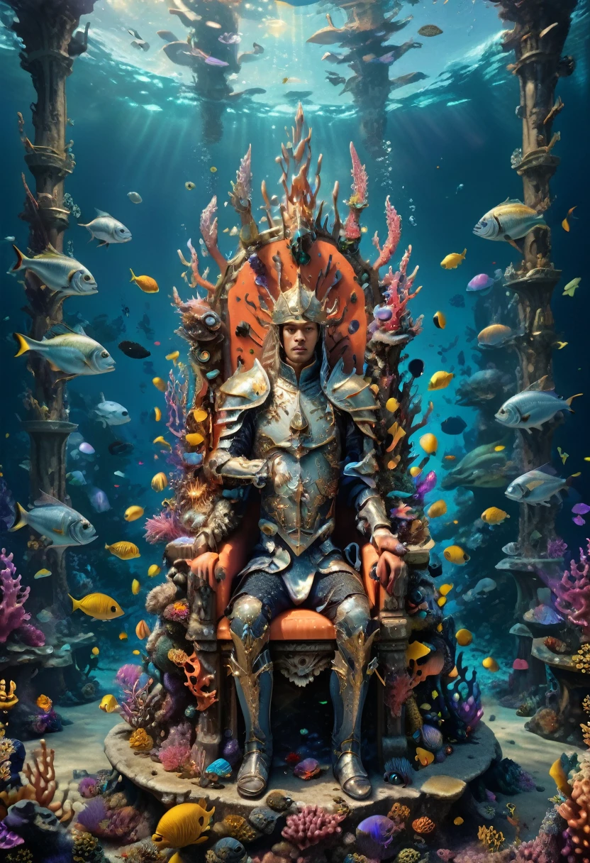(Throne of Power), Science fiction style, with a programmer wearing VR glasses sitting on a throne made up of circuit boards and fiber optic cables. He lightly taps the keyboard with his fingers, controlling the operation of the entire online world. The background is a virtual space composed of data streams and algorithms, (Photography), award-winning, cinematic still, emotional, vignette, dynamic, vivid, (masterpiece, best quality, Professional, perfect composition, very aesthetic, absurdres, ultra-detailed, intricate details:1.3)