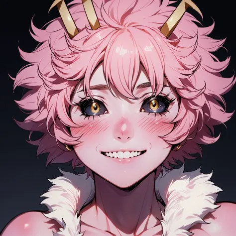 (best quality:1.3), (4k quality), 1 mature woman, mina ashido by boku no hero, , ((detailed face)), (blush), whole body, large s...