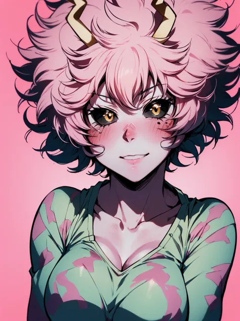 (best quality:1.3), (4k quality), 1 mature woman, mina ashido by boku no hero, , ((detailed face)), (blush), whole body,