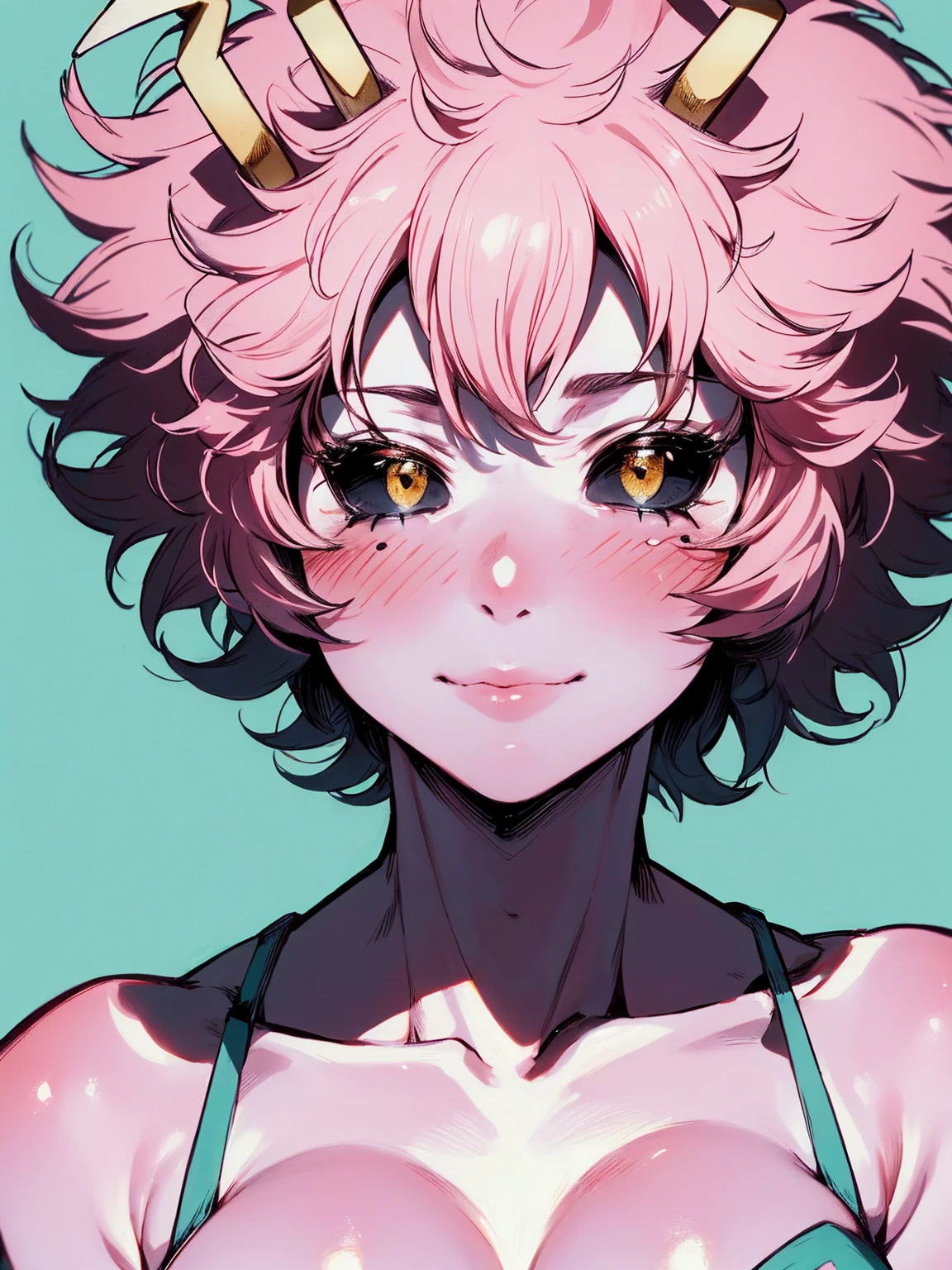 (best quality:1.3), (4k quality), 1 mature woman, Mina Ashido by boku no hero, , ((Detailed face)), (blush), whole body, 