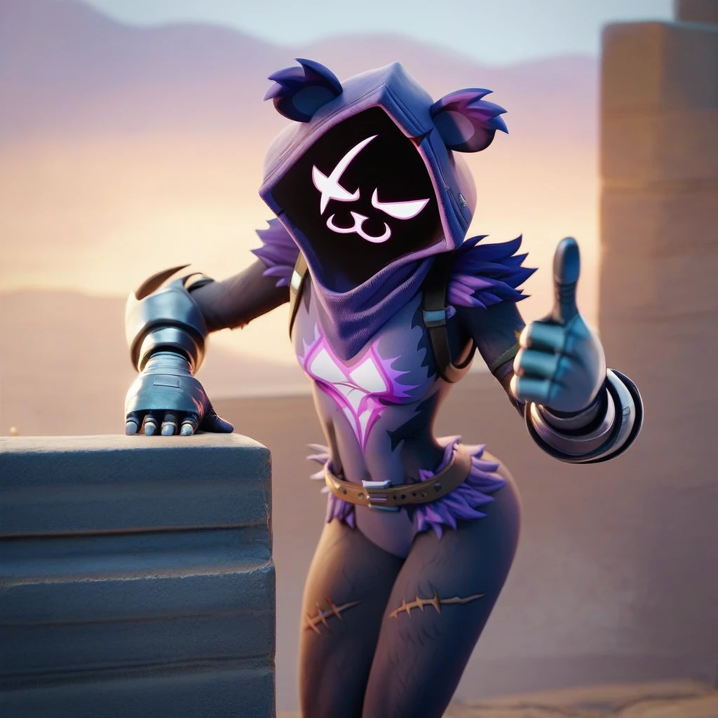 Raven team leader purple hoodie with no face shadowed face SeaArt AI