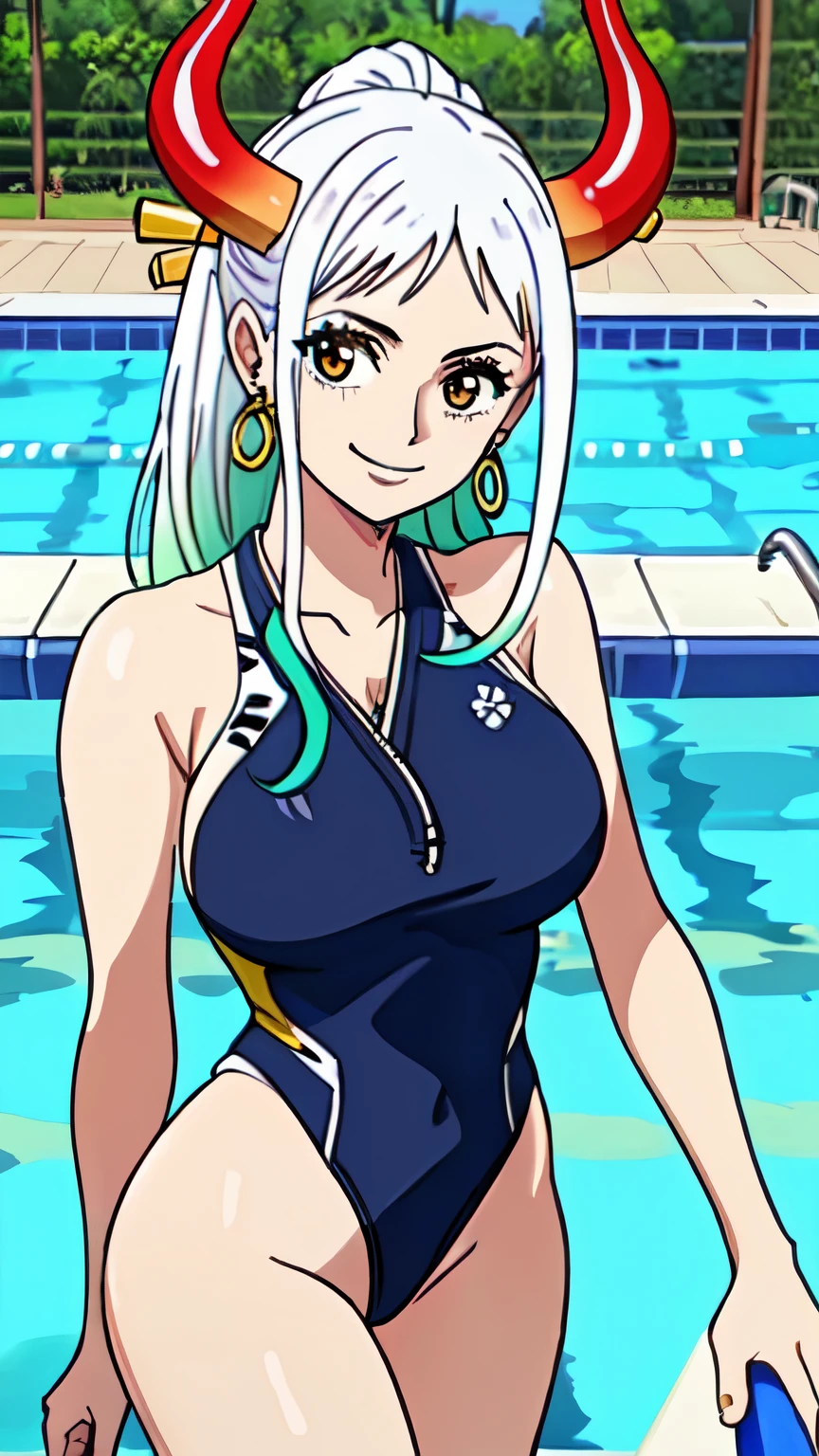 Anime girl in a swim suit with horns and horns on her head - SeaArt AI