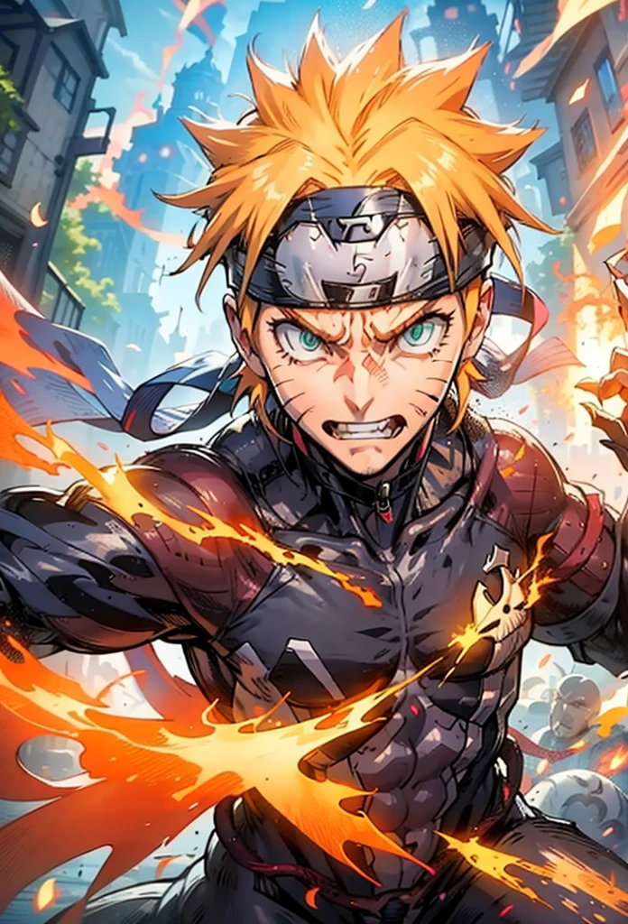 Naruto in venom face and body