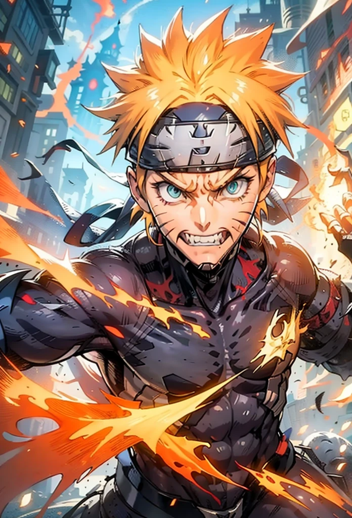 Naruto en cara y cuerpo de veneno.