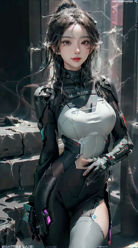 ((best quality)), ((masterpiece)), (detailed:1.4), 3d, Image of a beautiful cyberpunk woman,Human Development Report (High Dynam...