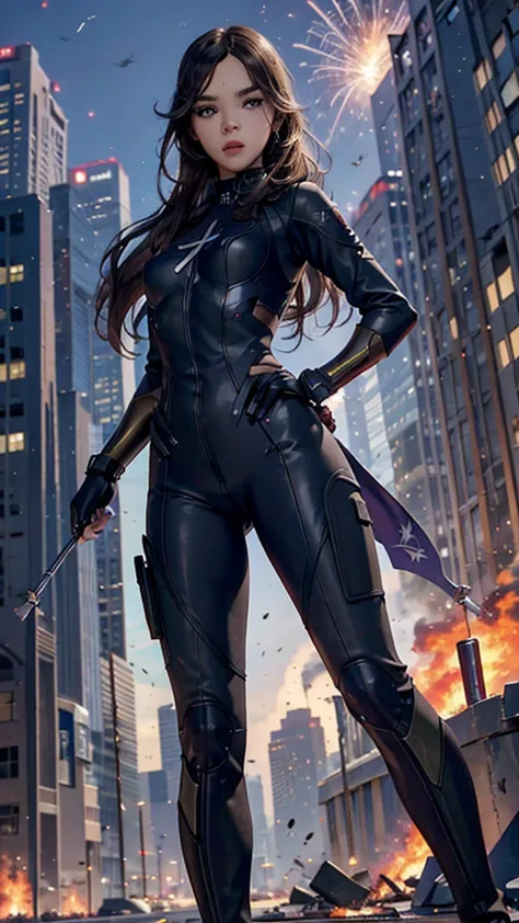 kate bishop hawkeye, (hailee steinfeld), avengers, marvel multiverse, classic suit, traje de super hero, bow and arrows, beautif...