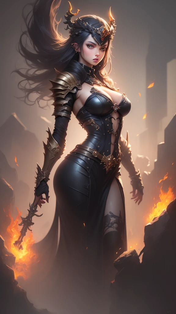 A woman adorned in fantasy-style full-body armor, a crown-concept fully enclosed helmet that unveils only her eyes, a composite layered chest plate, fully encompassing shoulder and hand guards, a lightweight waist armor, form-fitting shin guards, the overall design is heavy-duty yet flexible, (the armor gleams with a golden glow, complemented by red and blue accents), exhibiting a noble aura, she floats above a fantasy-surreal high-tech city, this character embodies a finely crafted fantasy-surreal style armored hero in anime style, exquisite and mature manga art style, (mixture of Queen bee and Spider concept Armor, plasma), ((Element, elegant, goddess, femminine:1.5)), metallic, high definition, best quality, highres, ultra-detailed, ultra-fine painting, extremely delicate, professional, anatomically correct, symmetrical face, extremely detailed eyes and face, high quality eyes, creativity, RAW photo, UHD, 32k, Natural light, cinematic lighting, masterpiece-anatomy-perfect, masterpiece:1.5