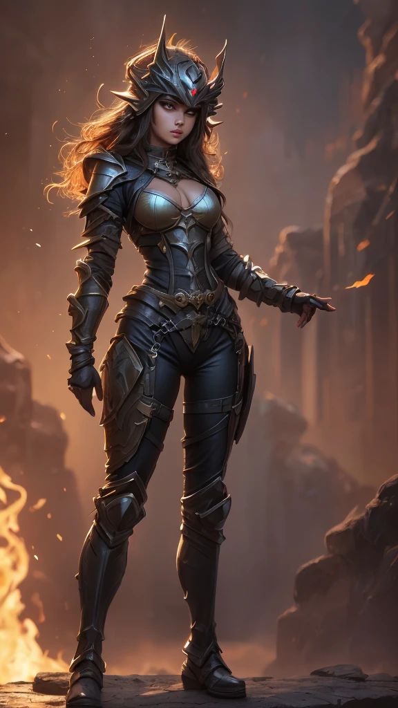 A woman adorned in fantasy-style full-body armor, a crown-concept fully enclosed helmet that unveils only her eyes, a composite layered chest plate, fully encompassing shoulder and hand guards, a lightweight waist armor, form-fitting shin guards, the overall design is heavy-duty yet flexible, (the armor gleams with a golden glow, complemented by red and blue accents), exhibiting a noble aura, she floats above a fantasy-surreal high-tech city, this character embodies a finely crafted fantasy-surreal style armored hero in anime style, exquisite and mature manga art style, (mixture of Queen bee and Spider concept Armor, plasma), ((Element, elegant, goddess, femminine:1.5)), metallic, high definition, best quality, highres, ultra-detailed, ultra-fine painting, extremely delicate, professional, anatomically correct, symmetrical face, extremely detailed eyes and face, high quality eyes, creativity, RAW photo, UHD, 32k, Natural light, cinematic lighting, masterpiece-anatomy-perfect, masterpiece:1.5