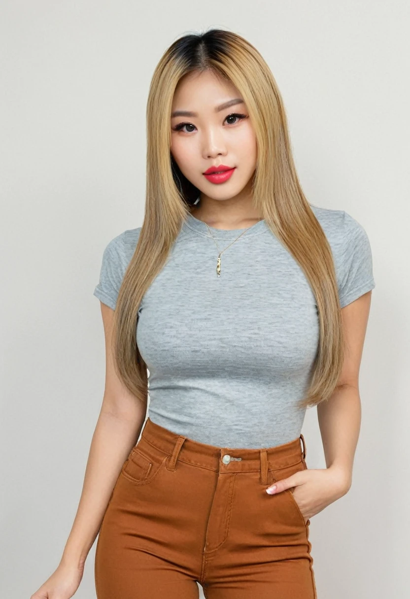 Woman, Asian American, very attractive, big lips, blonde highlights -  SeaArt AI