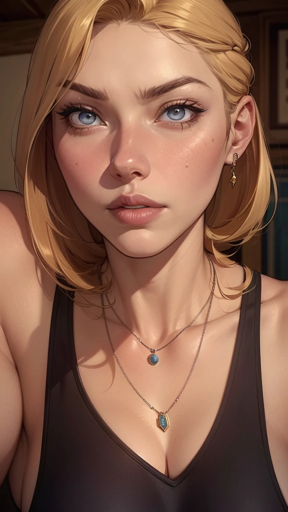 a close-up of a woman with a necklace around her neck, attractive female face!!!, very beautiful face, very attractive and beautiful, Natalie Dormer, Sydney Sweeney, like Corinne, amber ear, holywood actress, Dakota Fanning, with very thin lips, taken at the beginning of 2020, face perfect ), most beautiful woman in the world