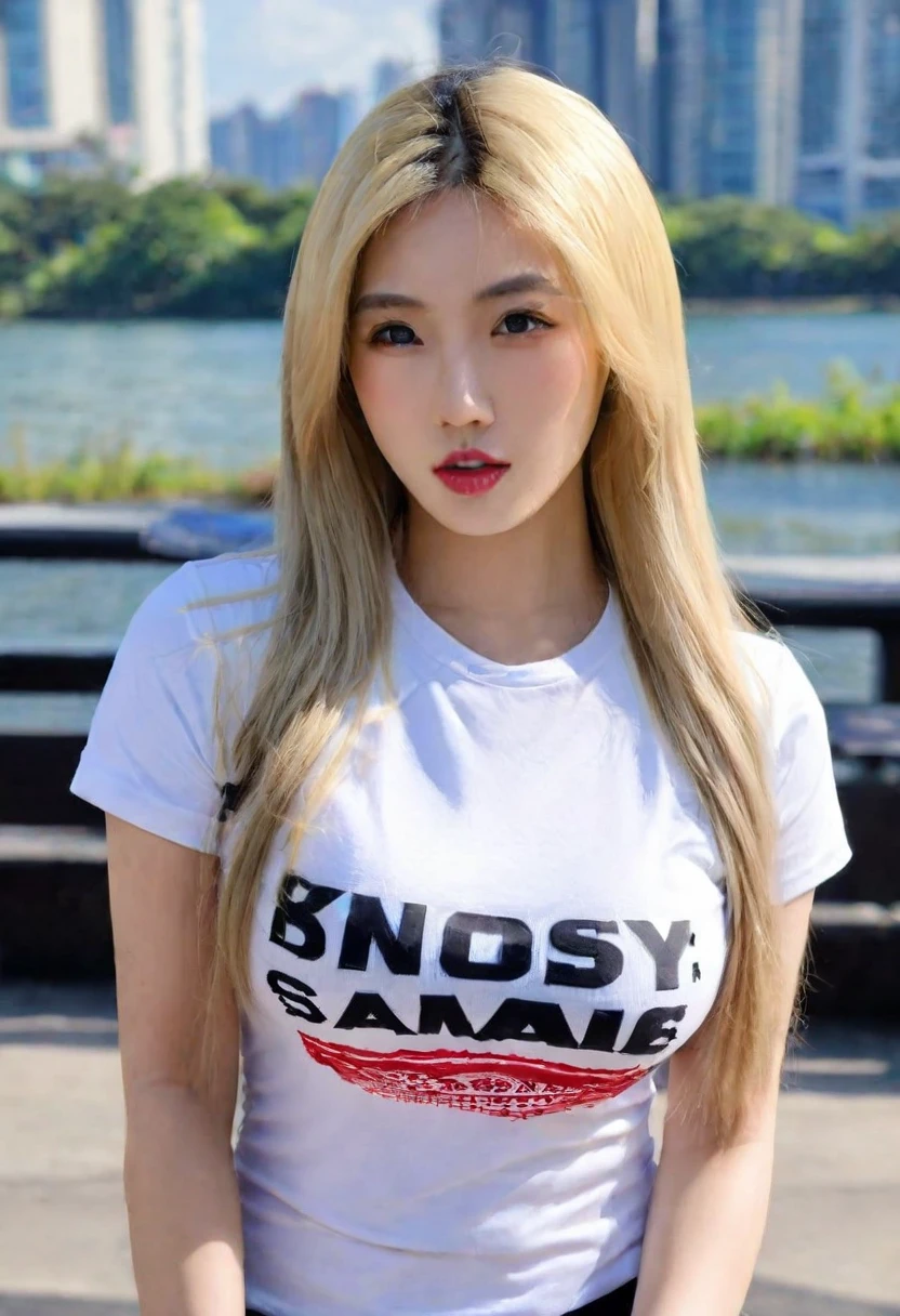 Woman, Asian American, very attractive, big lips, blonde highlights -  SeaArt AI