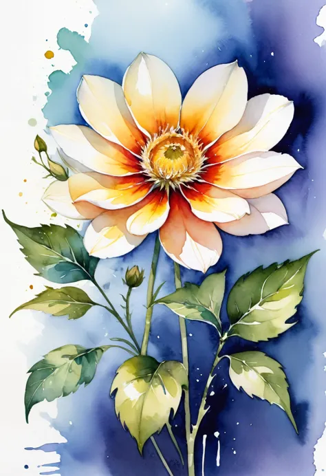 flower，Watercolor flower，watercolor painting，watercolor painting，illustration