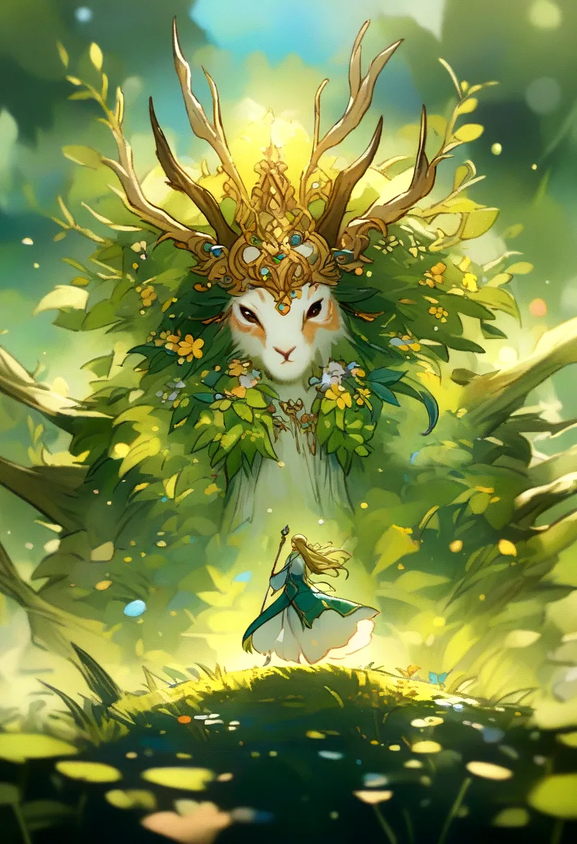 best quality, very good, 1.60,000, ridiculous, Extremely detailed, queen of the forest，Background grassland ((A masterpiece full...