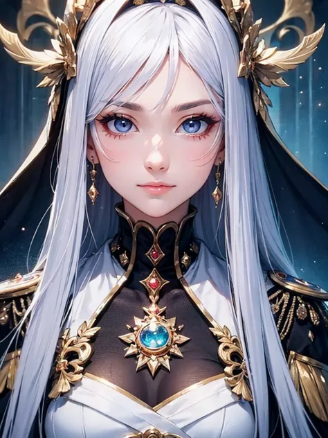 beautiful female emperor, clear skin, beautiful appearance, there is deep wisdom in her eyes, it&#39;s as if she sees through th...