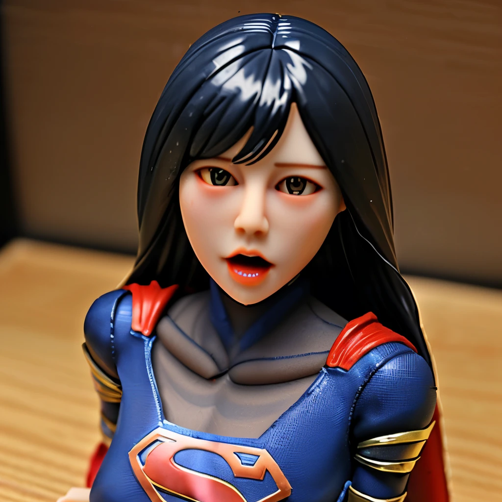 A close up of a toy figure of a woman with a cape - SeaArt AI